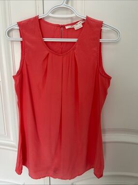 Max Studio - 100% Silk - Light Bubblegum Pink / Coral - Sleeveless Blouse